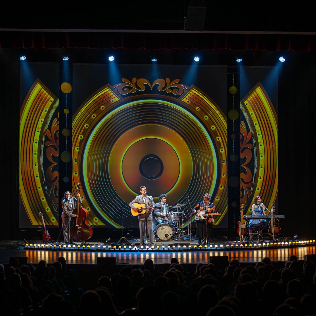 a band playing on a stage